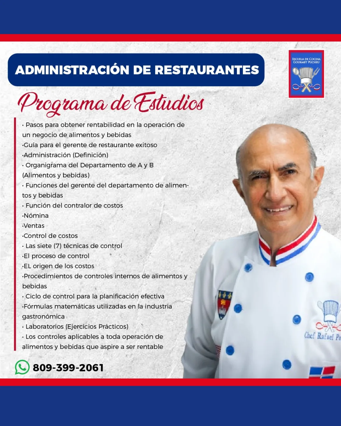 Administración de Restaurantes — Programa de estudios