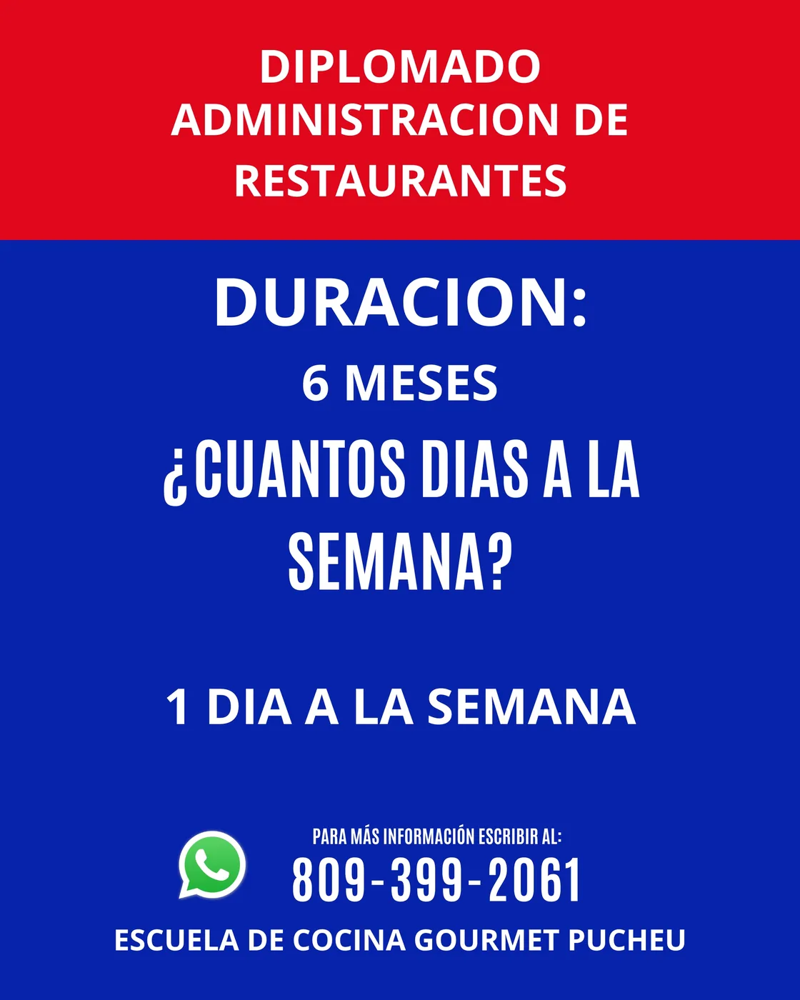 Administración de Restaurantes — Duración