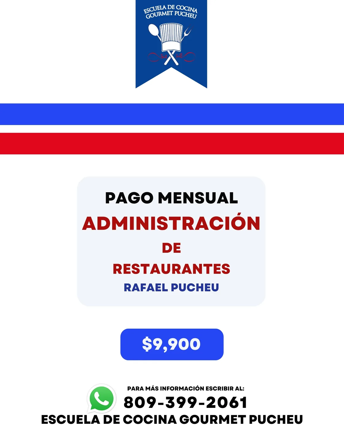 Administración de Restaurantes — Pago mensual