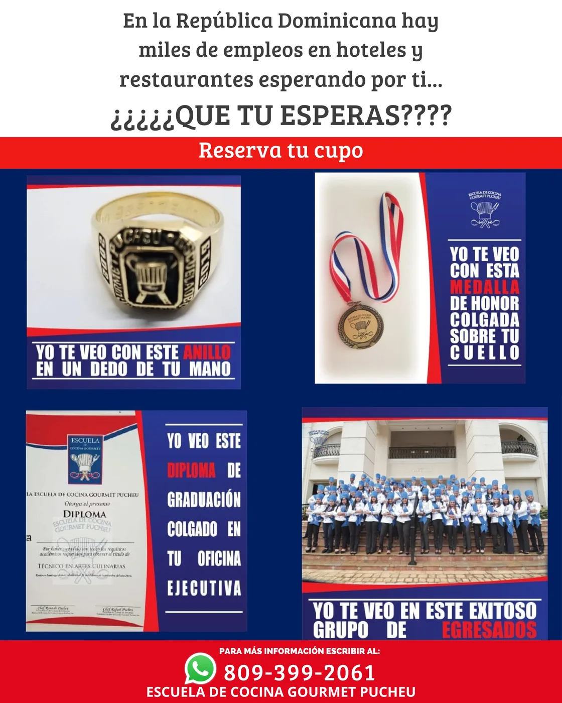 Administración de Restaurantes — Graduación, anillo y medalla