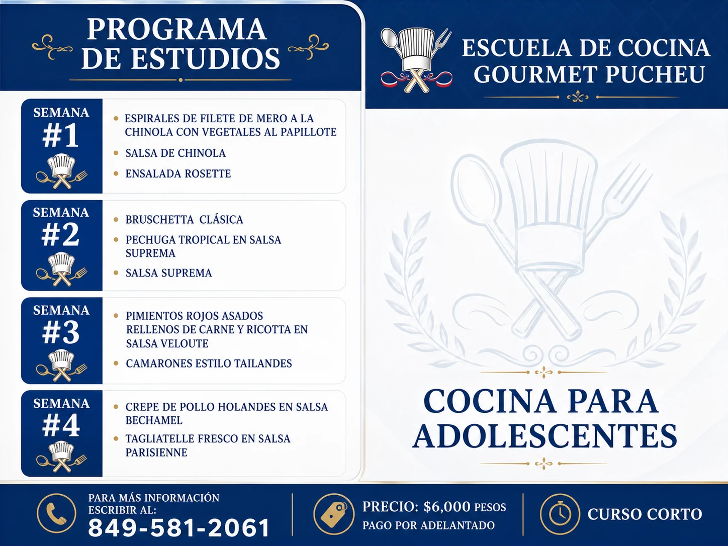 Cocina para Adolescentes — Programa de estudios