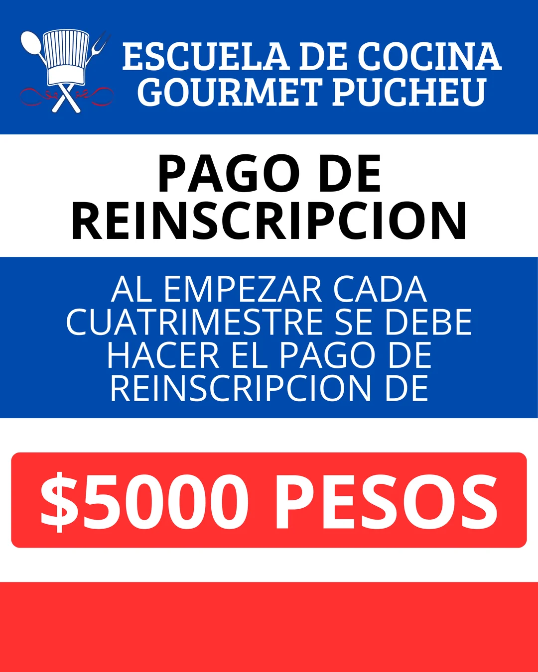 Pago de reinscripción cada cuatrimestre