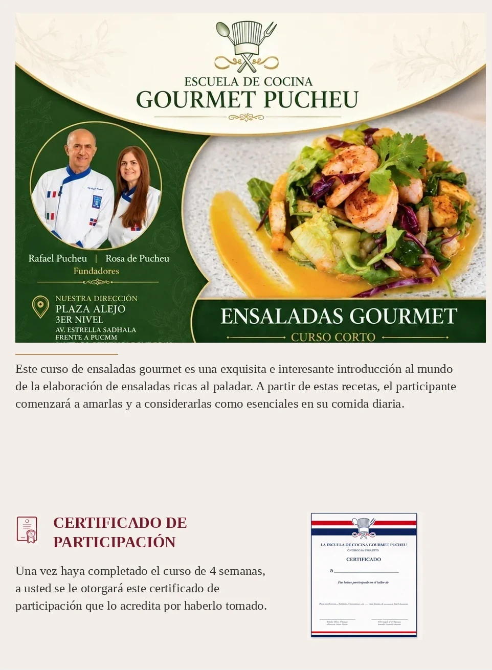 Ensaladas Gourmet — presentación del curso