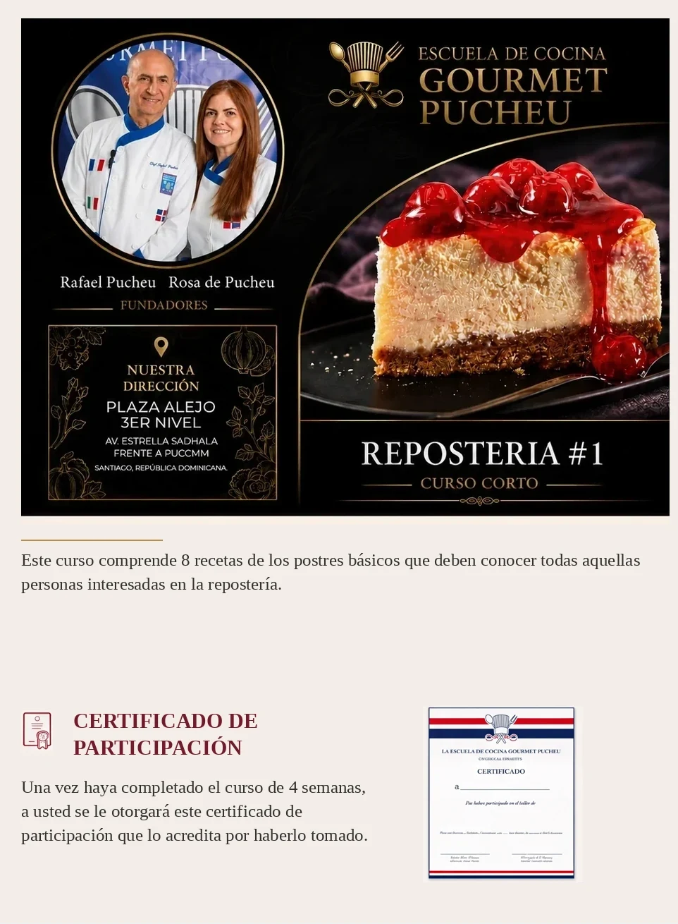 Repostería #1 — presentación del curso