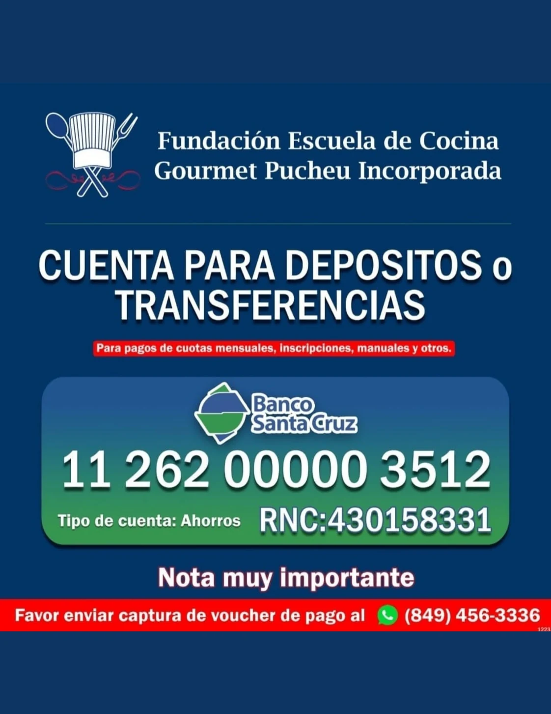 Cuenta para depósitos o transferencias — Banco Santa Cruz