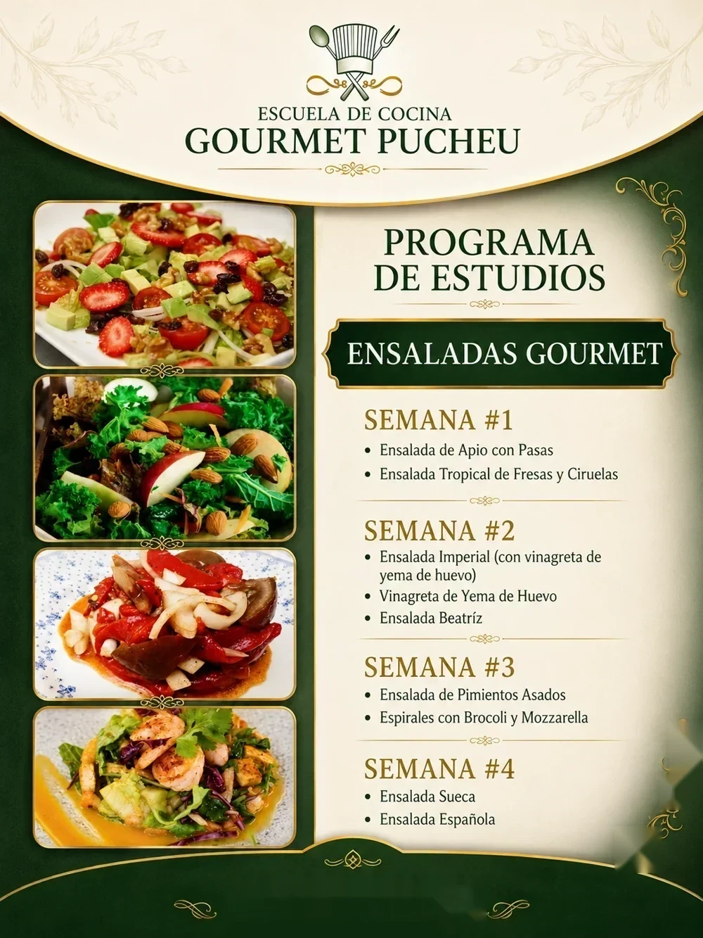 Ensaladas Gourmet — Programa de estudios