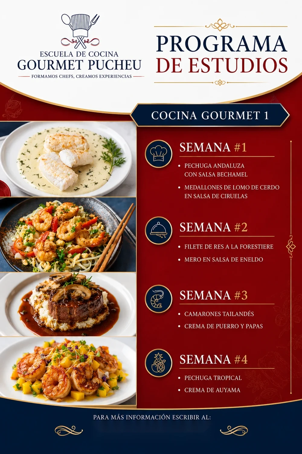 Cocina Gourmet #1 — Programa de estudios (lámina 2)
