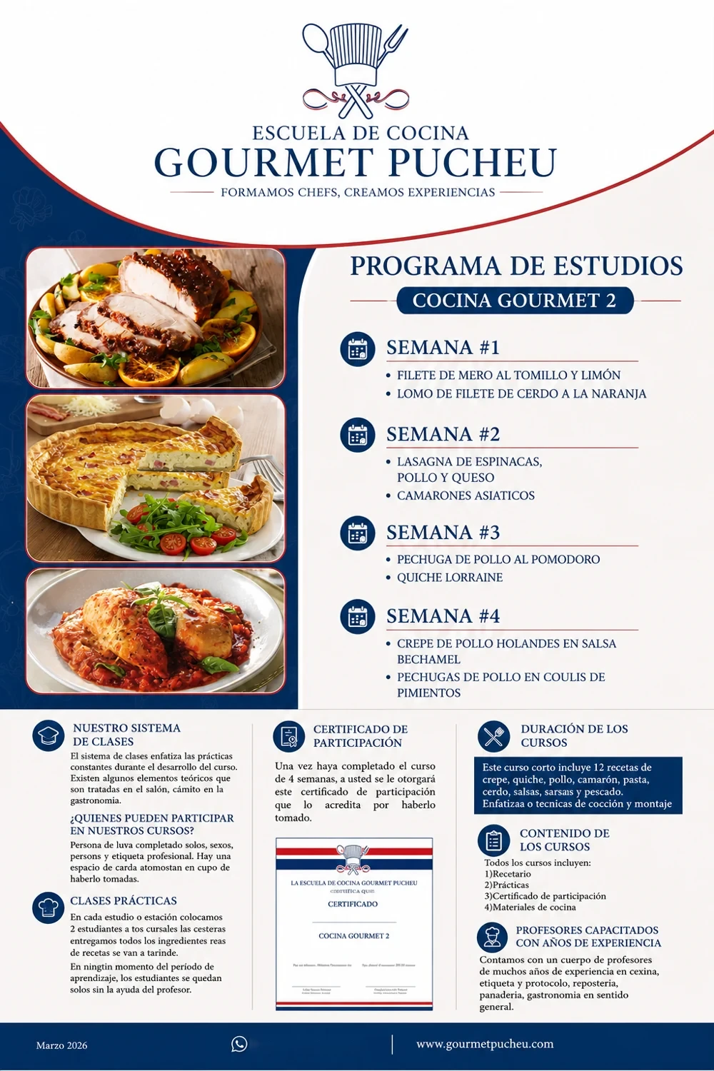 Cocina Gourmet #2 — Programa de estudios