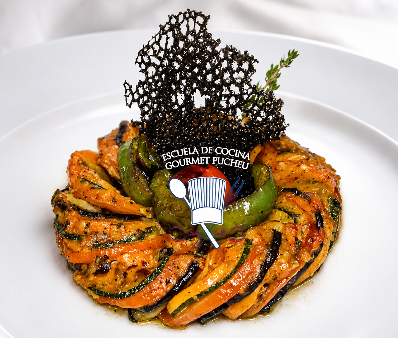 Timbal de vegetales asados — plato de autor