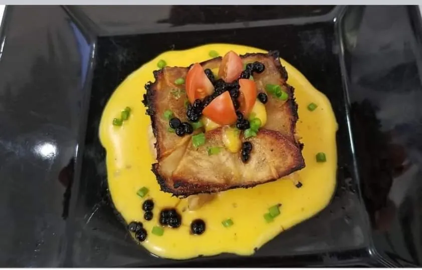 Plato de autor elaborado por estudiantes de la Escuela Gourmet Pucheu
