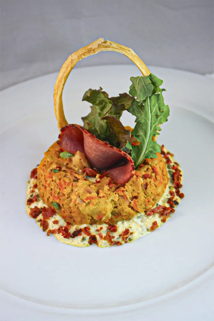 Plato de autor elaborado por estudiantes de la Escuela Gourmet Pucheu