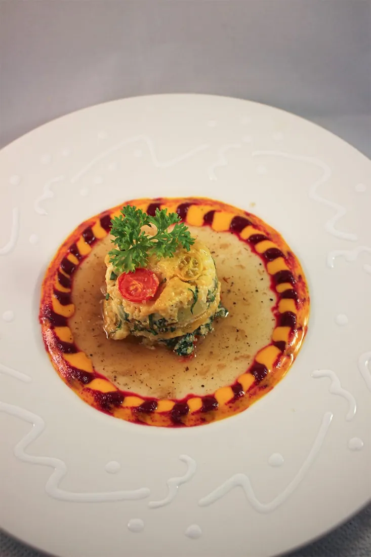 Plato de autor elaborado por estudiantes de la Escuela Gourmet Pucheu