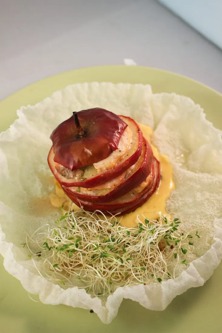 Plato de autor elaborado por estudiantes de la Escuela Gourmet Pucheu