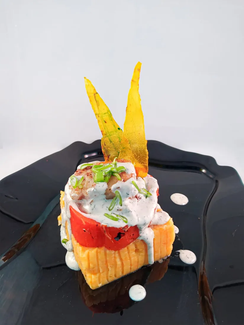 Plato de autor elaborado por estudiantes de la Escuela Gourmet Pucheu