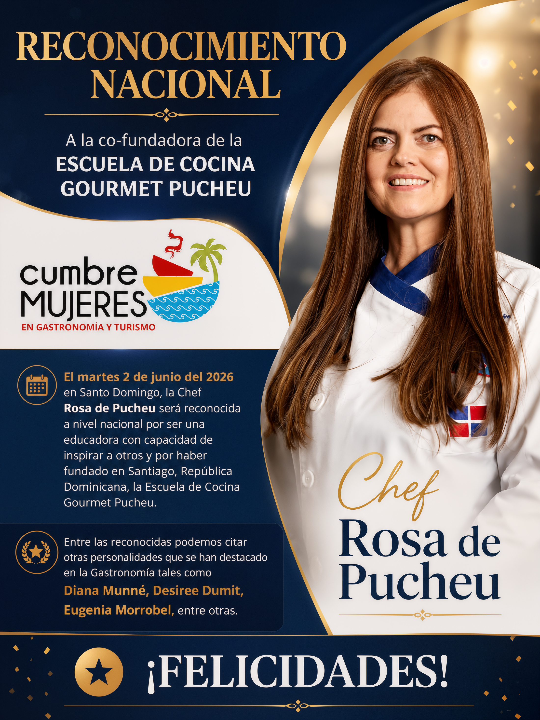 Reconocimiento Nacional a la Chef Rosa de Pucheu — Cumbre Mujeres en Gastronomía y Turismo
