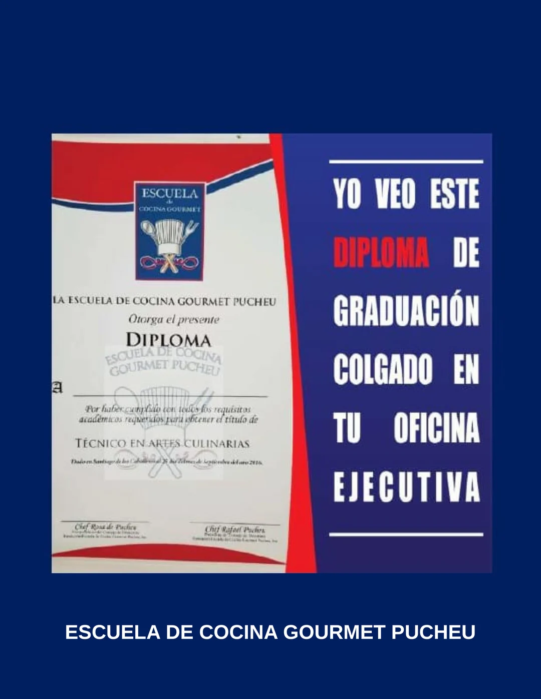 Yo veo este diploma de graduación colgado en tu oficina ejecutiva