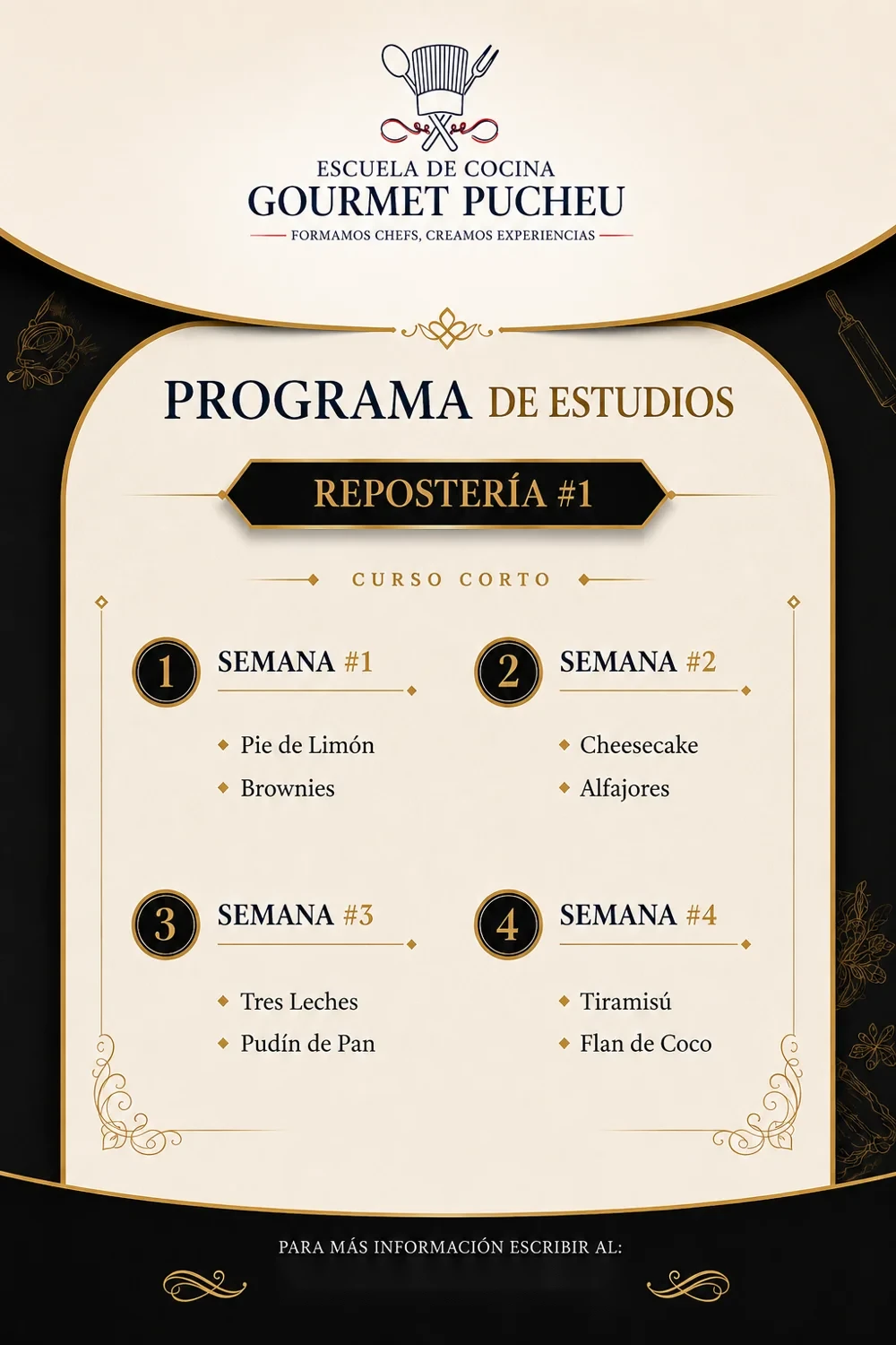 Repostería #1 — Programa de estudios