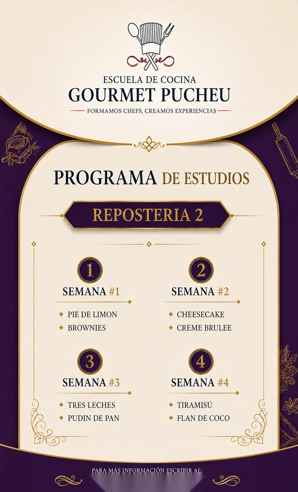 Repostería #2 — Programa de estudios