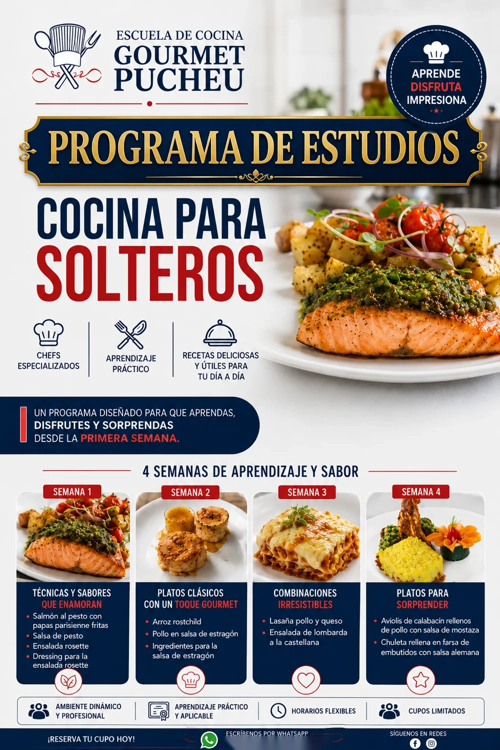 Cocina para Solteros — Programa de estudios